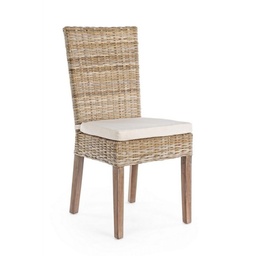 [S-B0671131] Sedia Intrecciata in Mogano Tavira - Dimensioni: 46x56x98 cm