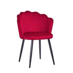 [S-FZ99745] Sedia Omni in Velluto Rosso con Gambe in Metallo Nero 64 x 58 x 80 cm