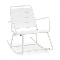 [S-B0802894] Sedia a Dondolo Bianca Lillian Bizzotto - Acciaio Trattato per Esterno - Finitura Opaca - Da Assemblare - 63x90x74h