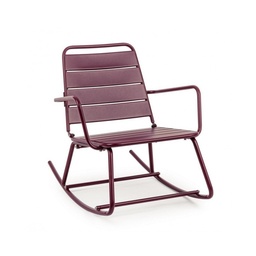 [S-B0802896] Sedia a dondolo bordeaux Lillian, dimensioni 63x90x74h