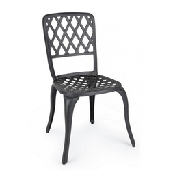 [S-B0805109] Sedia in alluminio antracite per esterno 44x46x89h
