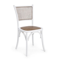 [S-B0743656] Sedia in legno bianco stile rustico - Misure: 45x53x89 cm