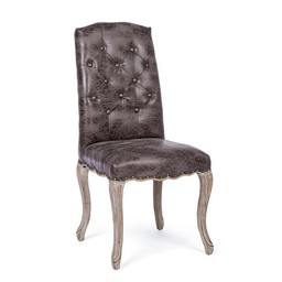 [S-B0743672] Sedia classica legno tessuto Diva cm 51 x 53 x 99