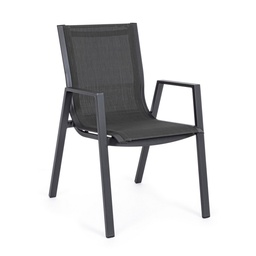 [S-B0663209] Sedia con braccioli antracite, dimensioni: 55x65.5x88 cm