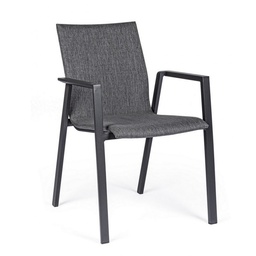 [S-B0663038] Sedia da giardino antracite con braccioli