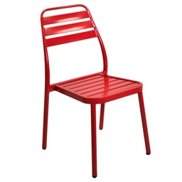 [S-V6440450000] Sedia da giardino esterno rossa impilabile 49x58h45/88 cm