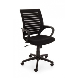 [S-B0710192] Sedia da ufficio nero con ruote e braccioli - Comoda e regolabile - Design elegante