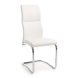 [S-B0730011] Sedia design  in ecopelle Bianco THELMA 44x58x h104 cm