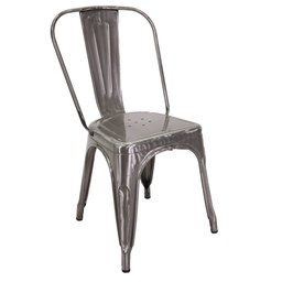 [S-V8041820000] Sedia in ferro galvanizzato Bristol, cm51x43h84