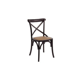 [S-B0743234] Sedia in Olmo Cross Nero retro
