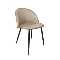 [99844] Sedia in Tessuto Tortora con Gambe in Metallo Nero  78x47x57 cm