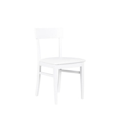 [S-OM/172/BI] Set di 4 sedie in legno laccato bianco con seduta in similpelle, dimensioni 45x44x82 cm