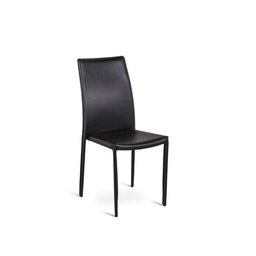 [S-OM/140/N] Set di 4 sedie in similcuoio nero con struttura in metallo rivestito, dimensioni 41x42x95 cm