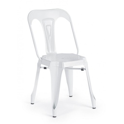 [S-B0732056] Sedia contemporanea in acciaio bianca 44x53x h83 cm