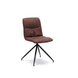 [S-OM/282/MA] Set di 4 sedie in microfibra effetto velluto marrone, 38x43x86.5 cm