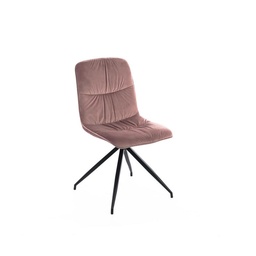 [S-OM/282/RA] Set di 4 sedie in tessuto microfibra effetto velluto rosa antico, 38x43x86.5 cm