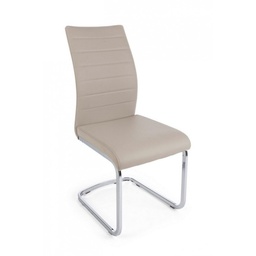 [S-B0733167] 4x Sedia moderna imbottita in ecopelle Cappuccino MYRA 41x60x h98 cm