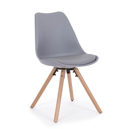 [S-B0733422] Sedia moderna grigia in legno, plastica similpelle - New Trend - 59 x 49 x 83,5 cm