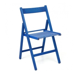 [S-FZ52772] Sedia pieghevole in faggio di alta qualita colore blu 43x48xh.79 cm