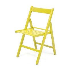 [S-FZ55942] Sedia pieghevole in faggio di alta qualita colore giallo 43x48xh.79 cm