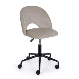 [S-B0710167] Sedia ufficio tortora in velluto con base in acciaio