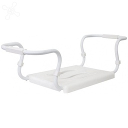 [100536] Sedile per vasca regolabile in acciaio verniciato bianco  19 x 26 x 65.5 cm