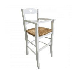 [S-FZ83722] Sediolone bimbo 708 legno bianco e seduta paglia