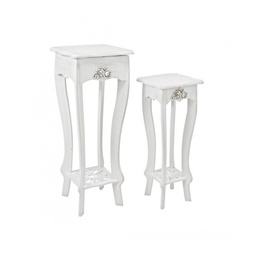 [S-B0744181] Set 2 porta lampada classico bianco - Dimensioni: 24,5x24,5x63 cm