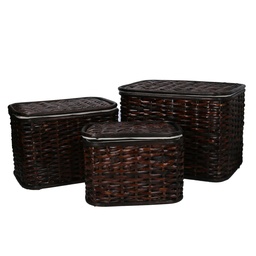 [S-V9182940000] Set di 3 scatole per vino noce sv-0121 cm36x26h26