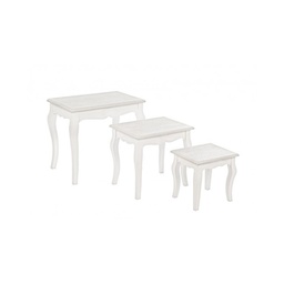 [S-B0744527] Set classico 3 Tavolini Clorine in legno - Dimensioni: 30x24x29 cm, 41x30.5x38 cm, 53x35x47 cm