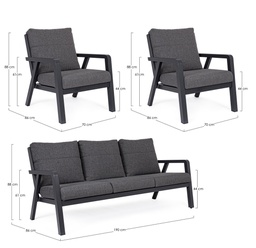 [S-B0663162] Set salotto giardino Truman antracite