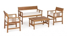 [S-B0805979] Set salotto in legno acacia noemi con cuscini