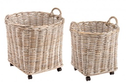 [S-B0380092] Set2 Cesto su Ruote WarnaKubu Bianco Decapato - Organizzazione e Stoccaggio Funzionale