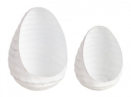 [S-B0186246] Set di 2 candele Shanty Goccia bianche in metallo