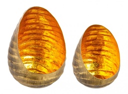 [S-B0186250] Set di 2 candele Shanty Goccia Oro in metallo