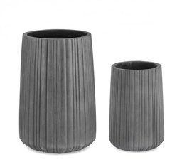 [S-B0790682] Set2 Vaso Halong Cil Grigio - Diametro 45 cm, Altezza 66 cm e Diametro 32 cm, Altezza 47 cm