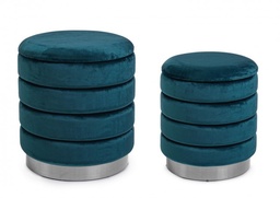 [S-B0720590] Set di 2 Pouf Contenitore Darina Navy