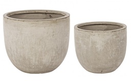 [S-B0790566] Set2 Vaso Cement To Basso Sabbia
