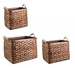 [S-B0411270] Set3 Cesta 2M Lisette Rettangolare Marrone