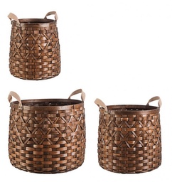 [S-B0411264] Set3 Cesta 2M Lisette To Marrone