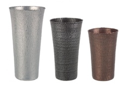 [S-B0183690] Set di 3 Vasi Graceful Svasati in Alluminio Martellato