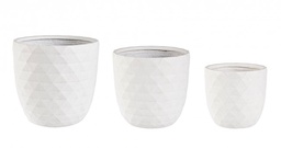 [S-B0790641] Set3 Vaso a Piramide Bomb Bianco