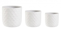 [S-B0790638] Set3 Vaso Pyramid To Bianco in Fibra di Vetro