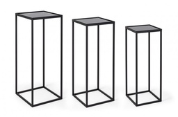 [S-B0740382] Set3 Tavolino Nucleos Qu Nero