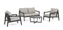 [S-B0663361] Set4 Salotto C-C Sirenus Antracite Yk13 - Stile e Comfort per il Tuo Spazio Esterno - Dimensioni: 132x88,5x85 cm (Divano), 69x88,5x85 cm (Poltrone x2), 84x38 cm (Tavolino)