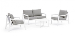 [S-B0663360] Set4 Salotto C-C Sirenus Bianco Yk11 - Design Elegante e Comfort per il Tuo Spazio Esterno - Dimensioni: 132x88,5x85 cm (Divano), 69x88,5x85 cm (Poltrone), 84x38 cm (Tavolino)