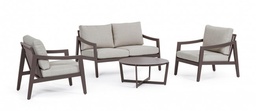 [S-B0663362] Set4 Salotto C-C Sirenus Coffee Yk14 - Eleganza e Comfort per il Tuo Spazio Esterno - Dimensioni: 132x88,5x85 cm (Divano), 69x88,5x85 cm (Poltrone), 84x38 cm (Tavolino)
