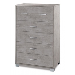 [S-A772CECEK] Settimino alto da camera sei cassetti Beton Cemento 70x41x h112 cm