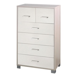 [S-A772OLBFK] Settimino alto da camera sei cassetti Olmo Bianco 70x41x h112 cm