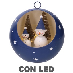 [S-V6179830000] Sfera Metallo LED Blu Ø22x22 cm